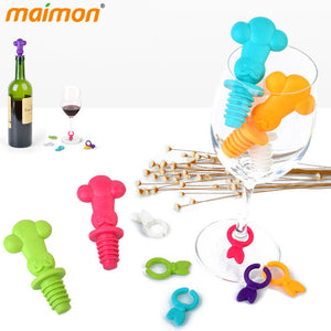 Silicone Chef Hat Wine Glass Charms / Marker Set