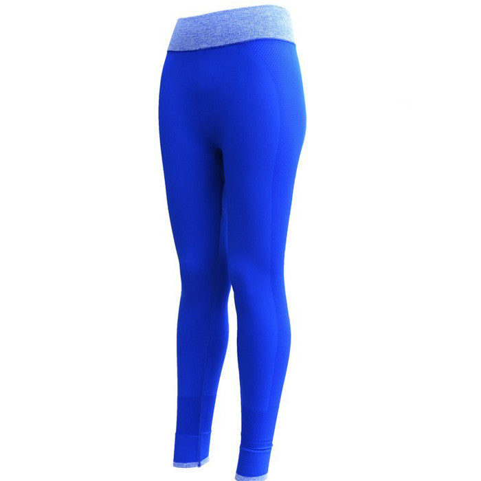 MTA Sport Leggings Activewear Yoga Pants Womens Size L Blue Stretch  Straight Leg